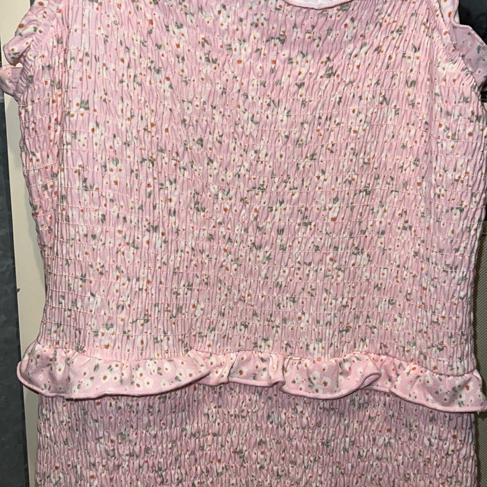 No Boundaries Juniors Fully Smocked Dress with Ruffles - Picture 2 of 3